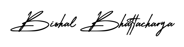 Practice writing Bishal Bhattacharya with the flow of AmerikaSignatureDemo-Regular lettering. A fantastic source of inspiration for developing your personal signature style. Bishal Bhattacharya signature style 3 images and pictures png