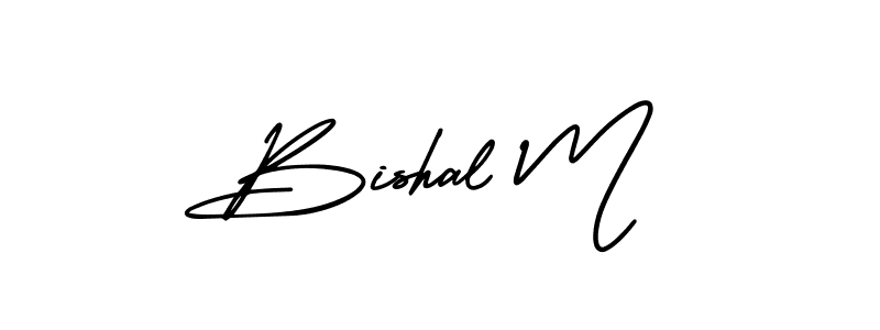 Design your own signature with our free online signature maker. With this signature software, you can create a handwritten (AmerikaSignatureDemo-Regular) signature for name Bishal M. Bishal M signature style 3 images and pictures png