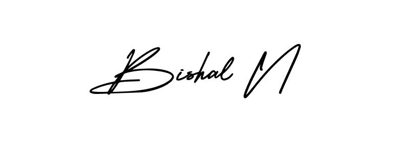 Design your own signature with our free online signature maker. With this signature software, you can create a handwritten (AmerikaSignatureDemo-Regular) signature for name Bishal N. Bishal N signature style 3 images and pictures png