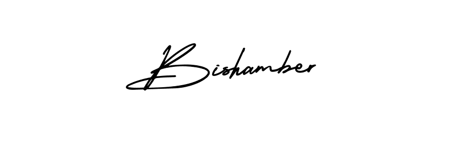 It looks lik you need a new signature style for name Bishamber. Design unique handwritten (AmerikaSignatureDemo-Regular) signature with our free signature maker in just a few clicks. Bishamber signature style 3 images and pictures png