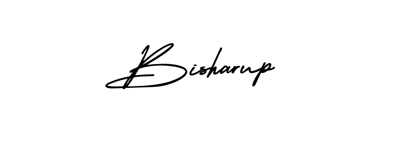 The best way (AmerikaSignatureDemo-Regular) to make a short signature is to pick only two or three words in your name. The name Bisharup include a total of six letters. For converting this name. Bisharup signature style 3 images and pictures png