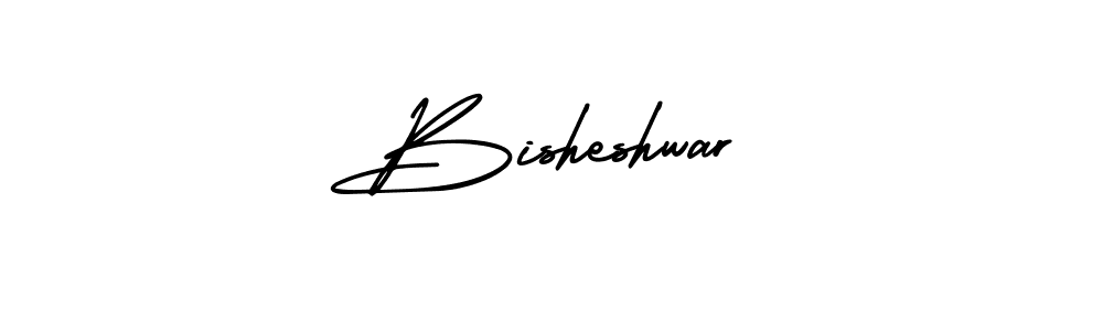 You should practise on your own different ways (AmerikaSignatureDemo-Regular) to write your name (Bisheshwar) in signature. don't let someone else do it for you. Bisheshwar signature style 3 images and pictures png