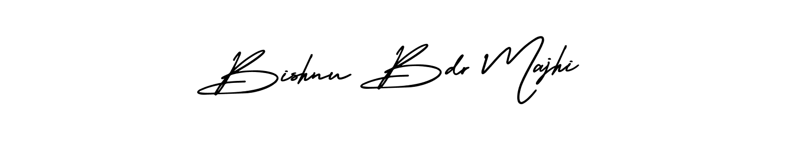 You should practise on your own different ways (AmerikaSignatureDemo-Regular) to write your name (Bishnu Bdr Majhi) in signature. don't let someone else do it for you. Bishnu Bdr Majhi signature style 3 images and pictures png