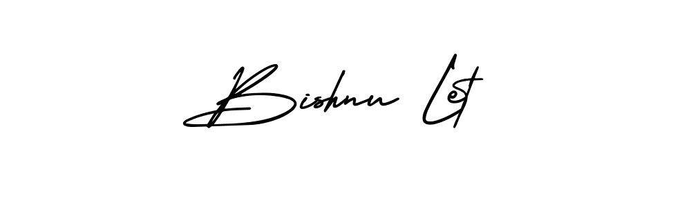Bishnu Let stylish signature style. Best Handwritten Sign (AmerikaSignatureDemo-Regular) for my name. Handwritten Signature Collection Ideas for my name Bishnu Let. Bishnu Let signature style 3 images and pictures png