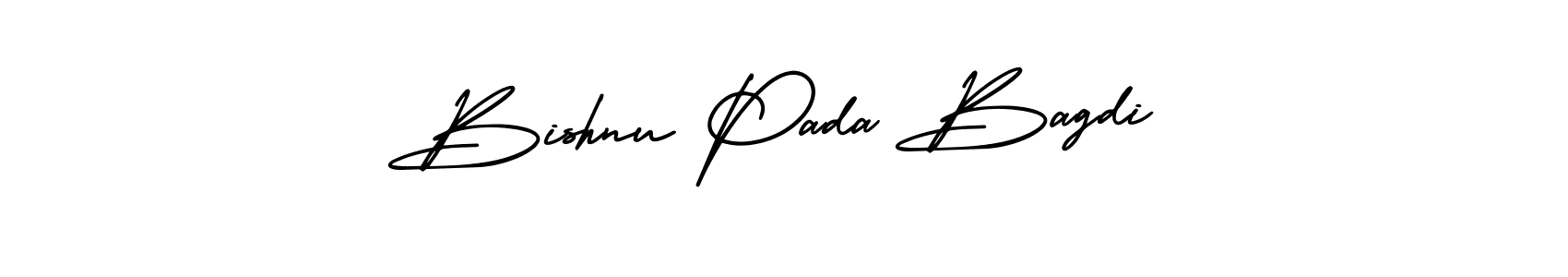 You should practise on your own different ways (AmerikaSignatureDemo-Regular) to write your name (Bishnu Pada Bagdi) in signature. don't let someone else do it for you. Bishnu Pada Bagdi signature style 3 images and pictures png