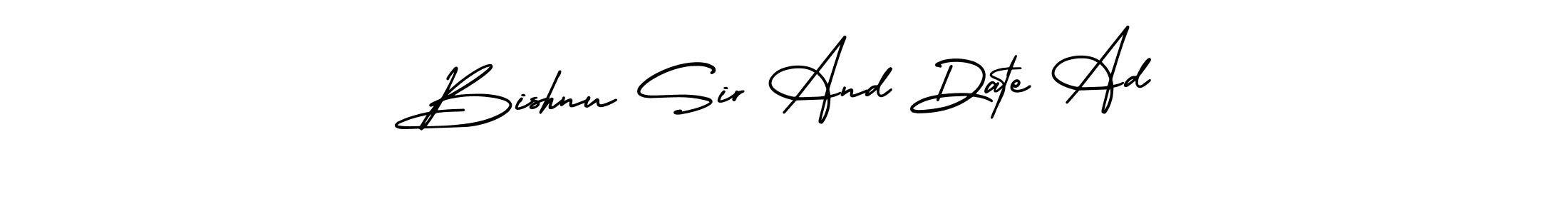 You should practise on your own different ways (AmerikaSignatureDemo-Regular) to write your name (Bishnu Sir And Date Ad) in signature. don't let someone else do it for you. Bishnu Sir And Date Ad signature style 3 images and pictures png