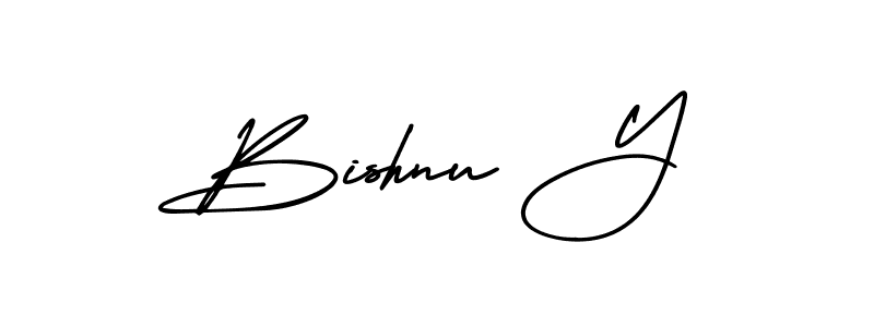 Create a beautiful signature design for name Bishnu Y. With this signature (AmerikaSignatureDemo-Regular) fonts, you can make a handwritten signature for free. Bishnu Y signature style 3 images and pictures png