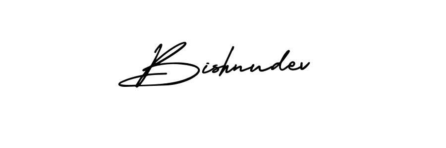 Bishnudev stylish signature style. Best Handwritten Sign (AmerikaSignatureDemo-Regular) for my name. Handwritten Signature Collection Ideas for my name Bishnudev. Bishnudev signature style 3 images and pictures png