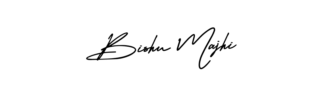 You should practise on your own different ways (AmerikaSignatureDemo-Regular) to write your name (Bishu Majhi) in signature. don't let someone else do it for you. Bishu Majhi signature style 3 images and pictures png