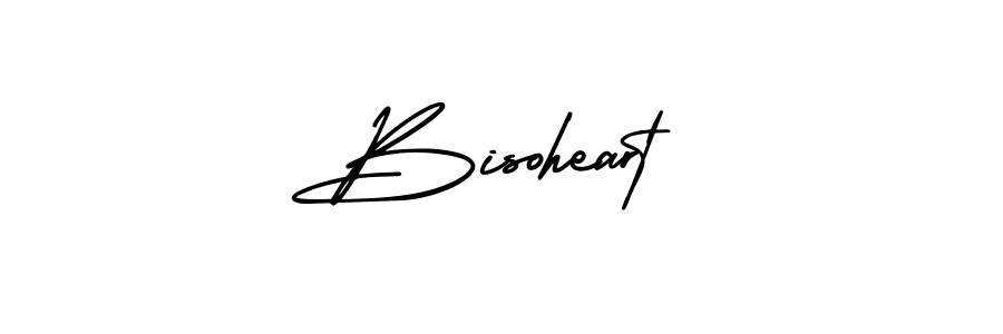 The best way (AmerikaSignatureDemo-Regular) to make a short signature is to pick only two or three words in your name. The name Bisoheart include a total of six letters. For converting this name. Bisoheart signature style 3 images and pictures png