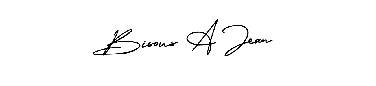 Also You can easily find your signature by using the search form. We will create Bisous A Jean name handwritten signature images for you free of cost using AmerikaSignatureDemo-Regular sign style. Bisous A Jean signature style 3 images and pictures png