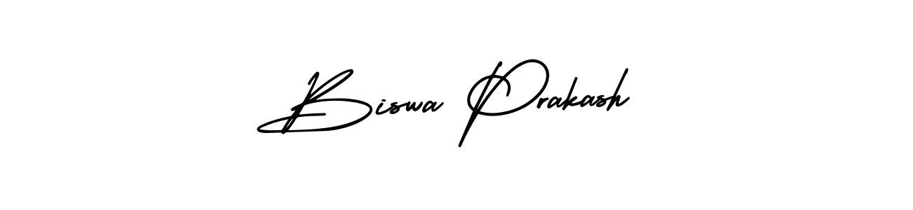 The best way (AmerikaSignatureDemo-Regular) to make a short signature is to pick only two or three words in your name. The name Biswa Prakash include a total of six letters. For converting this name. Biswa Prakash signature style 3 images and pictures png