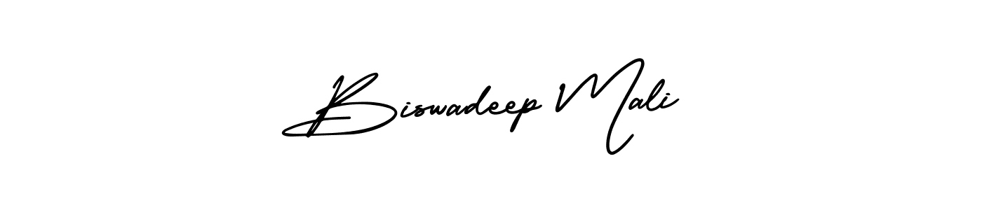 AmerikaSignatureDemo-Regular is a professional signature style that is perfect for those who want to add a touch of class to their signature. It is also a great choice for those who want to make their signature more unique. Get Biswadeep Mali name to fancy signature for free. Biswadeep Mali signature style 3 images and pictures png