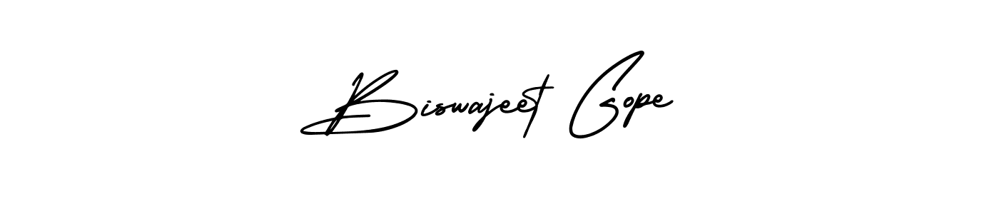 This is the best signature style for the Biswajeet Gope name. Also you like these signature font (AmerikaSignatureDemo-Regular). Mix name signature. Biswajeet Gope signature style 3 images and pictures png
