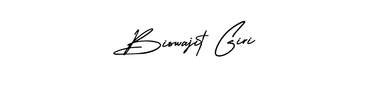 You should practise on your own different ways (AmerikaSignatureDemo-Regular) to write your name (Biswajit Giri) in signature. don't let someone else do it for you. Biswajit Giri signature style 3 images and pictures png