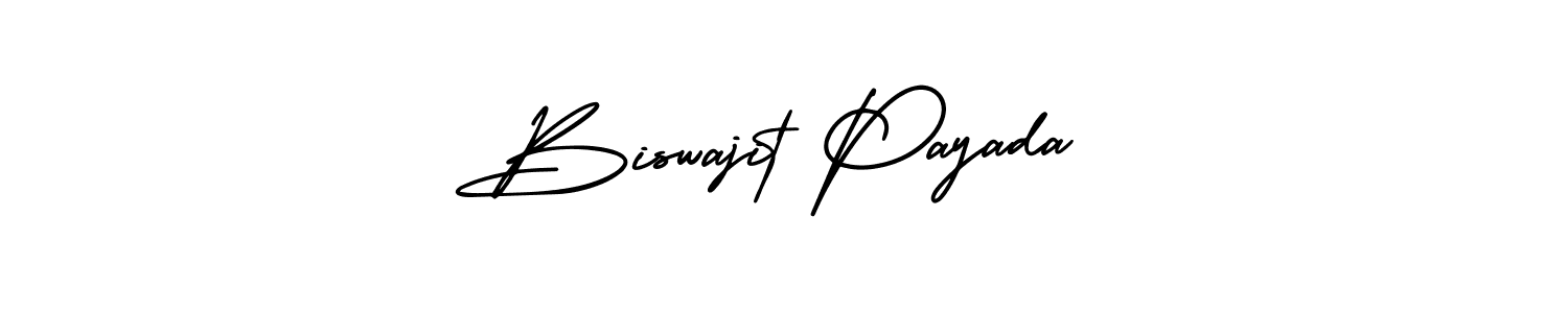 You should practise on your own different ways (AmerikaSignatureDemo-Regular) to write your name (Biswajit Payada) in signature. don't let someone else do it for you. Biswajit Payada signature style 3 images and pictures png