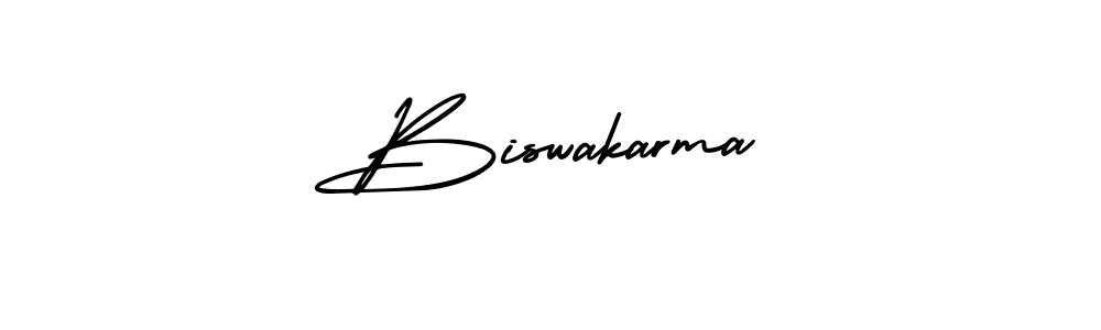 How to make Biswakarma name signature. Use AmerikaSignatureDemo-Regular style for creating short signs online. This is the latest handwritten sign. Biswakarma signature style 3 images and pictures png