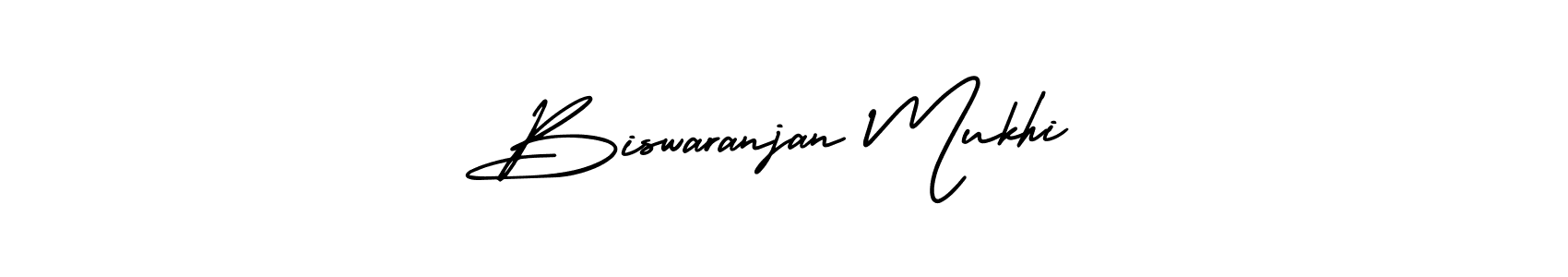 Make a beautiful signature design for name Biswaranjan Mukhi. With this signature (AmerikaSignatureDemo-Regular) style, you can create a handwritten signature for free. Biswaranjan Mukhi signature style 3 images and pictures png