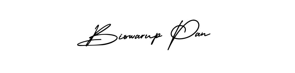 How to make Biswarup Pan name signature. Use AmerikaSignatureDemo-Regular style for creating short signs online. This is the latest handwritten sign. Biswarup Pan signature style 3 images and pictures png