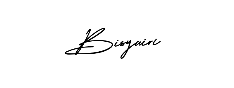 How to make Bisyairi name signature. Use AmerikaSignatureDemo-Regular style for creating short signs online. This is the latest handwritten sign. Bisyairi signature style 3 images and pictures png