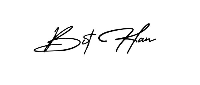 The best way (AmerikaSignatureDemo-Regular) to make a short signature is to pick only two or three words in your name. The name Bit Han include a total of six letters. For converting this name. Bit Han signature style 3 images and pictures png
