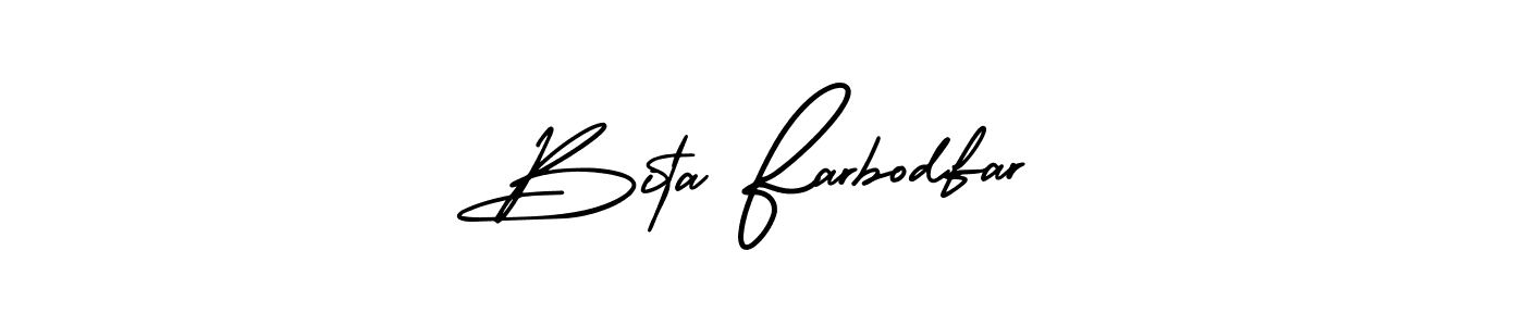 Use a signature maker to create a handwritten signature online. With this signature software, you can design (AmerikaSignatureDemo-Regular) your own signature for name Bita Farbodfar. Bita Farbodfar signature style 3 images and pictures png