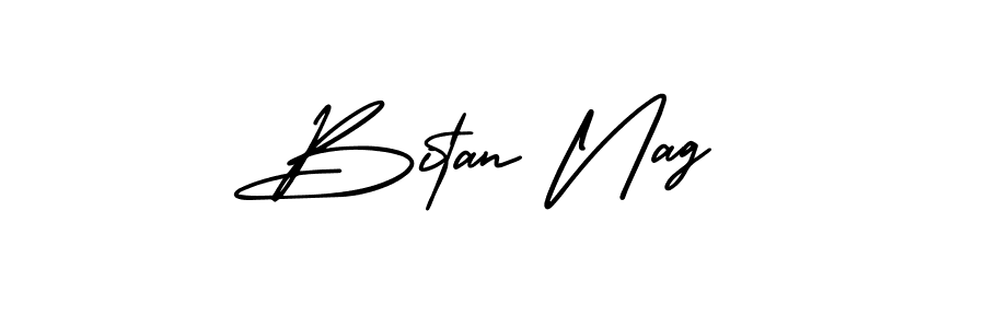The best way (AmerikaSignatureDemo-Regular) to make a short signature is to pick only two or three words in your name. The name Bitan Nag include a total of six letters. For converting this name. Bitan Nag signature style 3 images and pictures png