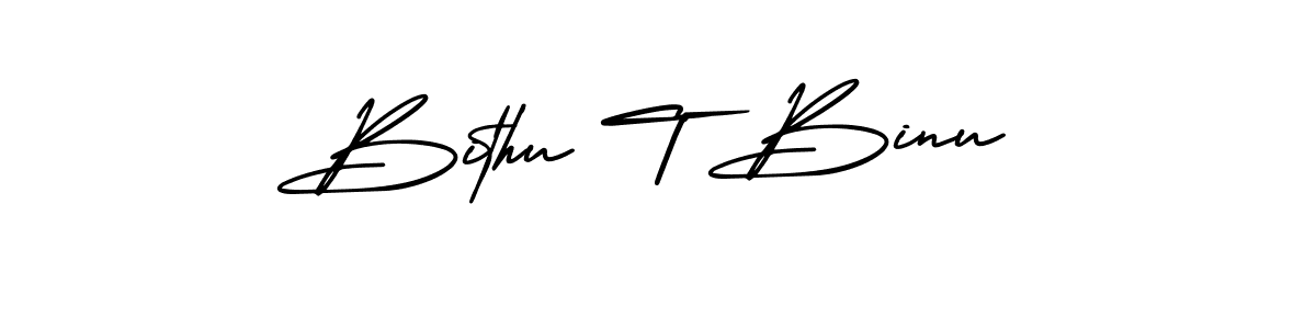 It looks lik you need a new signature style for name Bithu T Binu. Design unique handwritten (AmerikaSignatureDemo-Regular) signature with our free signature maker in just a few clicks. Bithu T Binu signature style 3 images and pictures png