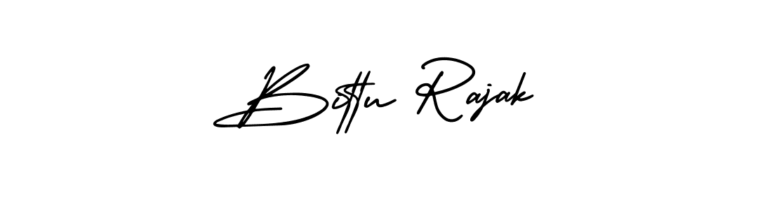 The best way (AmerikaSignatureDemo-Regular) to make a short signature is to pick only two or three words in your name. The name Bittu Rajak include a total of six letters. For converting this name. Bittu Rajak signature style 3 images and pictures png