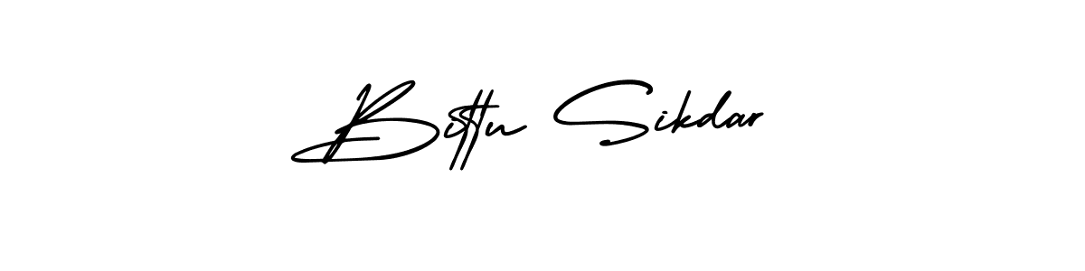 The best way (AmerikaSignatureDemo-Regular) to make a short signature is to pick only two or three words in your name. The name Bittu Sikdar include a total of six letters. For converting this name. Bittu Sikdar signature style 3 images and pictures png