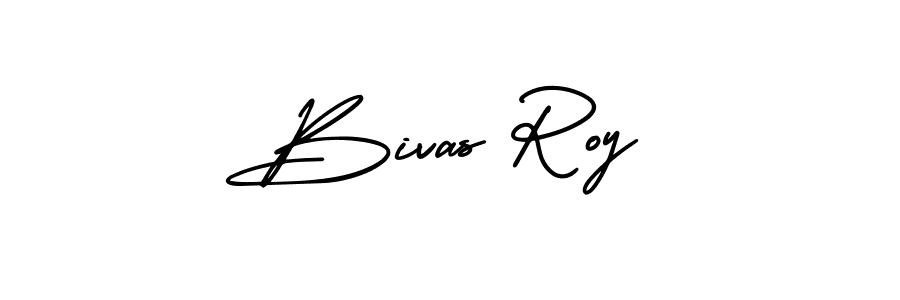 The best way (AmerikaSignatureDemo-Regular) to make a short signature is to pick only two or three words in your name. The name Bivas Roy include a total of six letters. For converting this name. Bivas Roy signature style 3 images and pictures png