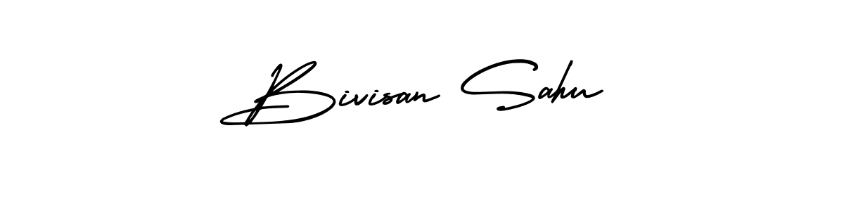 The best way (AmerikaSignatureDemo-Regular) to make a short signature is to pick only two or three words in your name. The name Bivisan Sahu include a total of six letters. For converting this name. Bivisan Sahu signature style 3 images and pictures png
