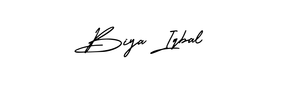 How to make Biya Iqbal signature? AmerikaSignatureDemo-Regular is a professional autograph style. Create handwritten signature for Biya Iqbal name. Biya Iqbal signature style 3 images and pictures png