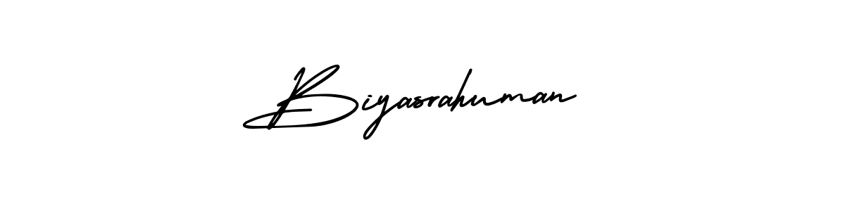You can use this online signature creator to create a handwritten signature for the name Biyasrahuman. This is the best online autograph maker. Biyasrahuman signature style 3 images and pictures png