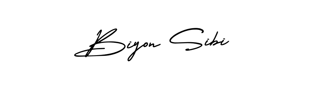 Make a beautiful signature design for name Biyon Sibi. With this signature (AmerikaSignatureDemo-Regular) style, you can create a handwritten signature for free. Biyon Sibi signature style 3 images and pictures png