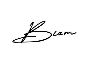 How to make Bizm name signature. Use AmerikaSignatureDemo-Regular style for creating short signs online. This is the latest handwritten sign. Bizm signature style 3 images and pictures png