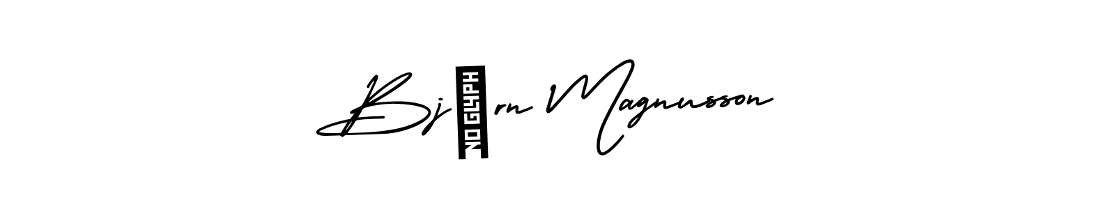 Use a signature maker to create a handwritten signature online. With this signature software, you can design (AmerikaSignatureDemo-Regular) your own signature for name Björn Magnusson. Björn Magnusson signature style 3 images and pictures png