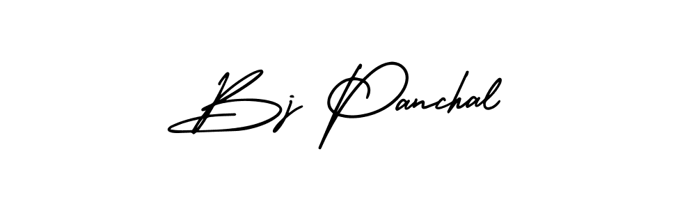 The best way (AmerikaSignatureDemo-Regular) to make a short signature is to pick only two or three words in your name. The name Bj Panchal include a total of six letters. For converting this name. Bj Panchal signature style 3 images and pictures png