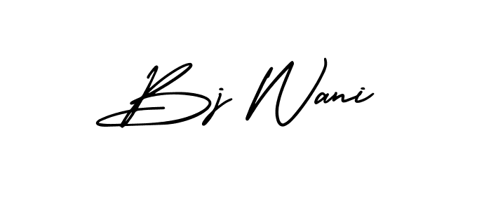 How to make Bj Wani name signature. Use AmerikaSignatureDemo-Regular style for creating short signs online. This is the latest handwritten sign. Bj Wani signature style 3 images and pictures png