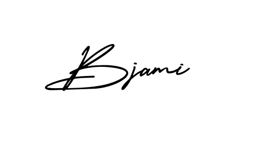 How to make Bjami name signature. Use AmerikaSignatureDemo-Regular style for creating short signs online. This is the latest handwritten sign. Bjami signature style 3 images and pictures png