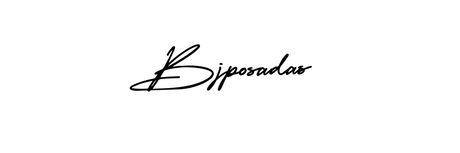 The best way (AmerikaSignatureDemo-Regular) to make a short signature is to pick only two or three words in your name. The name Bjposadas include a total of six letters. For converting this name. Bjposadas signature style 3 images and pictures png