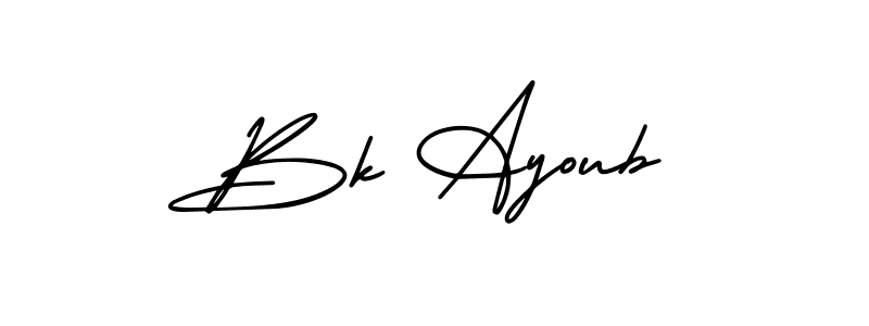 Create a beautiful signature design for name Bk Ayoub. With this signature (AmerikaSignatureDemo-Regular) fonts, you can make a handwritten signature for free. Bk Ayoub signature style 3 images and pictures png