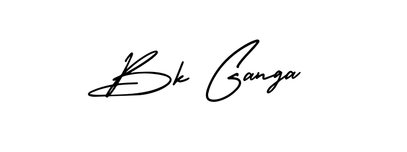 How to make Bk Ganga name signature. Use AmerikaSignatureDemo-Regular style for creating short signs online. This is the latest handwritten sign. Bk Ganga signature style 3 images and pictures png