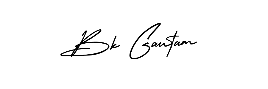 It looks lik you need a new signature style for name Bk Gautam. Design unique handwritten (AmerikaSignatureDemo-Regular) signature with our free signature maker in just a few clicks. Bk Gautam signature style 3 images and pictures png