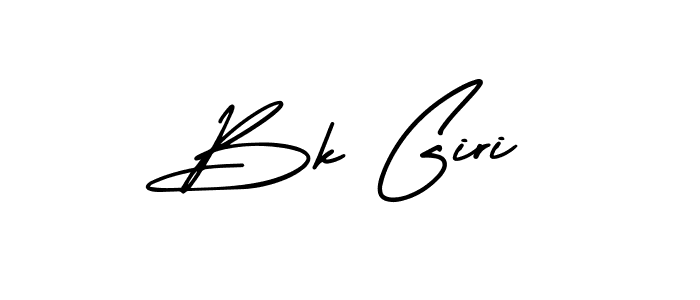 You should practise on your own different ways (AmerikaSignatureDemo-Regular) to write your name (Bk Giri) in signature. don't let someone else do it for you. Bk Giri signature style 3 images and pictures png