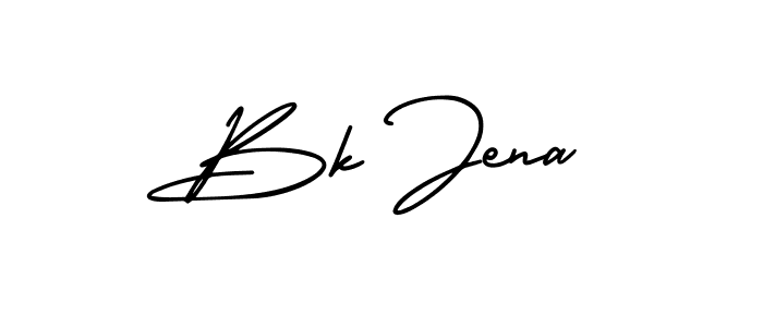 You should practise on your own different ways (AmerikaSignatureDemo-Regular) to write your name (Bk Jena) in signature. don't let someone else do it for you. Bk Jena signature style 3 images and pictures png