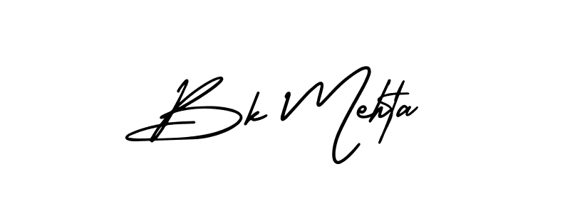 You should practise on your own different ways (AmerikaSignatureDemo-Regular) to write your name (Bk Mehta) in signature. don't let someone else do it for you. Bk Mehta signature style 3 images and pictures png