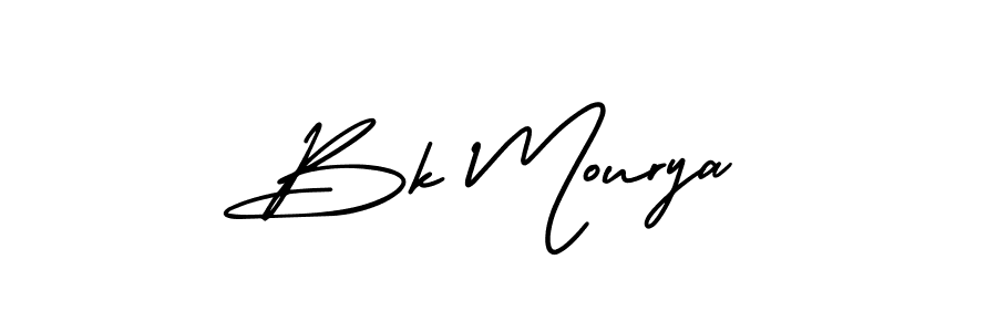 Also You can easily find your signature by using the search form. We will create Bk Mourya name handwritten signature images for you free of cost using AmerikaSignatureDemo-Regular sign style. Bk Mourya signature style 3 images and pictures png