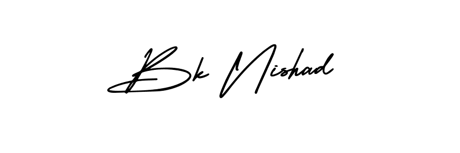 How to make Bk Nishad signature? AmerikaSignatureDemo-Regular is a professional autograph style. Create handwritten signature for Bk Nishad name. Bk Nishad signature style 3 images and pictures png