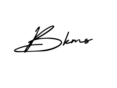 You should practise on your own different ways (AmerikaSignatureDemo-Regular) to write your name (Bkms) in signature. don't let someone else do it for you. Bkms signature style 3 images and pictures png